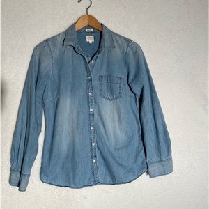 J. Crew Women’s Denim Chambray “Perfect Fit” Button Down Long Sleeve Small